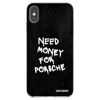 Picasee Apple iPhone XS Max Hülle - Transparentes Silikon - Black Dollar