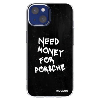 Picasee Apple iPhone 14 Hülle - Transparentes Silikon - Black Dollar
