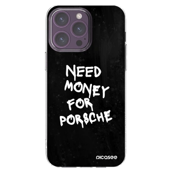 Picasee Apple iPhone 14 Pro Max Hülle - Transparentes Silikon - Black Dollar