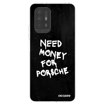 Picasee OPPO A94 5G Hülle - Transparentes Silikon - Black Dollar