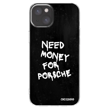 Picasee Apple iPhone 15 Plus Hülle - Transparentes Silikon - Black Dollar