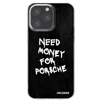 Picasee Apple iPhone 15 Pro Max Hülle - Transparentes Silikon - Black Dollar