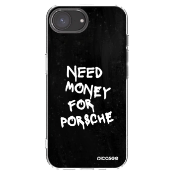 Picasee Apple iPhone 16e Hülle - Transparentes Silikon - Black Dollar
