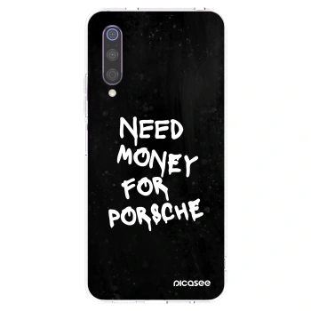 Picasee Xiaomi Mi 9 Hülle - Transparentes Silikon - Black Dollar