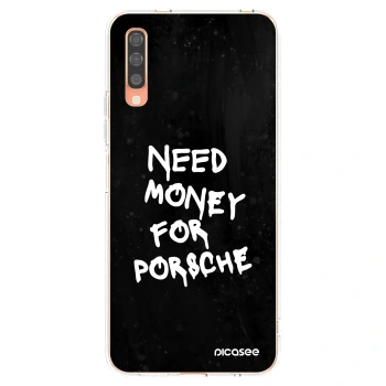 Picasee Samsung Galaxy A70 A705F Hülle - Transparentes Silikon - Black Dollar