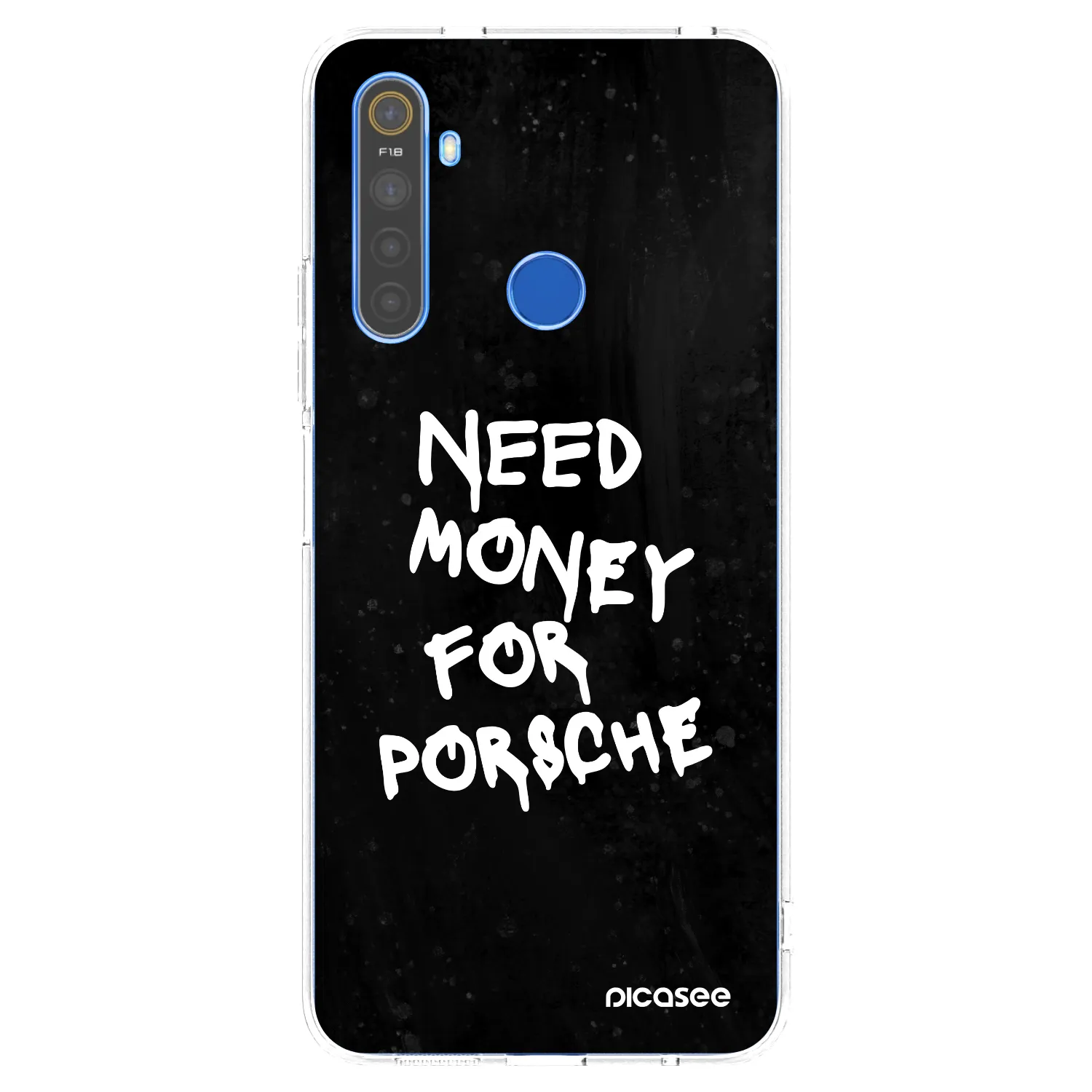 Picasee Realme 5 Hülle - Transparentes Silikon - Black Dollar