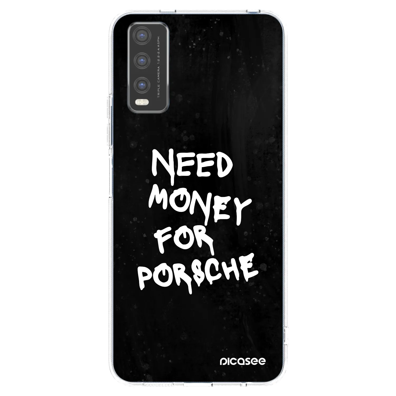 Picasee Vivo Y20s Hülle - Transparentes Silikon - Black Dollar