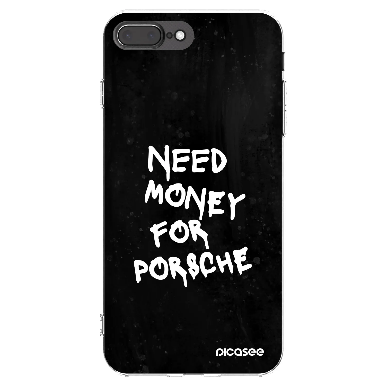 Picasee Apple iPhone 7 Plus Hülle - Transparentes Silikon - Black Dollar