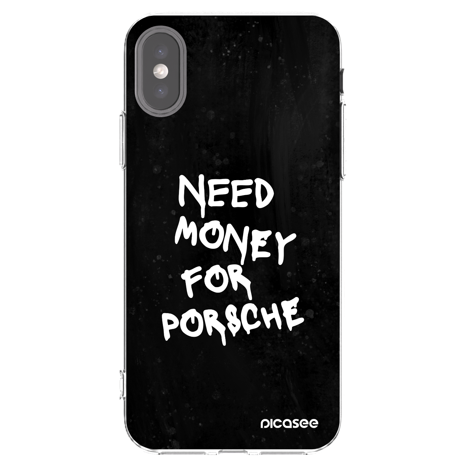 Picasee Apple iPhone X/XS Hülle - Transparentes Silikon - Black Dollar
