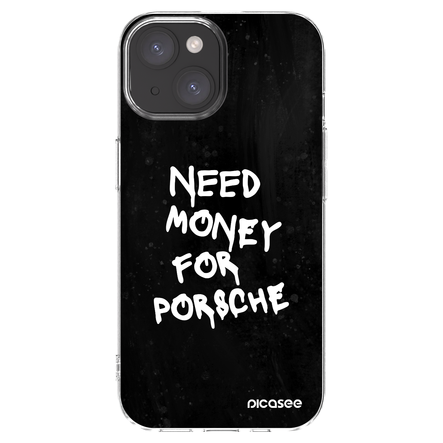 Picasee Apple iPhone 15 Hülle - Transparentes Silikon - Black Dollar