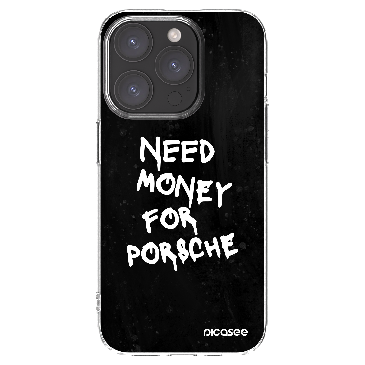 Picasee Apple iPhone 15 Pro Hülle - Transparentes Silikon - Black Dollar