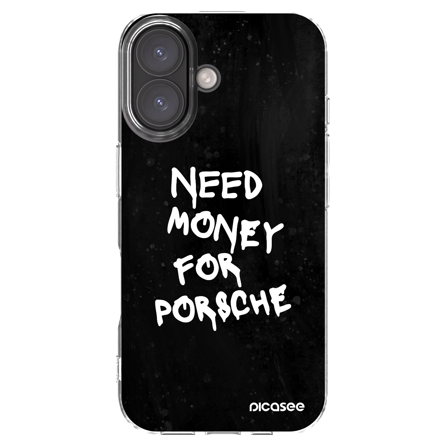 Picasee Apple iPhone 16 Hülle - Transparentes Silikon - Black Dollar