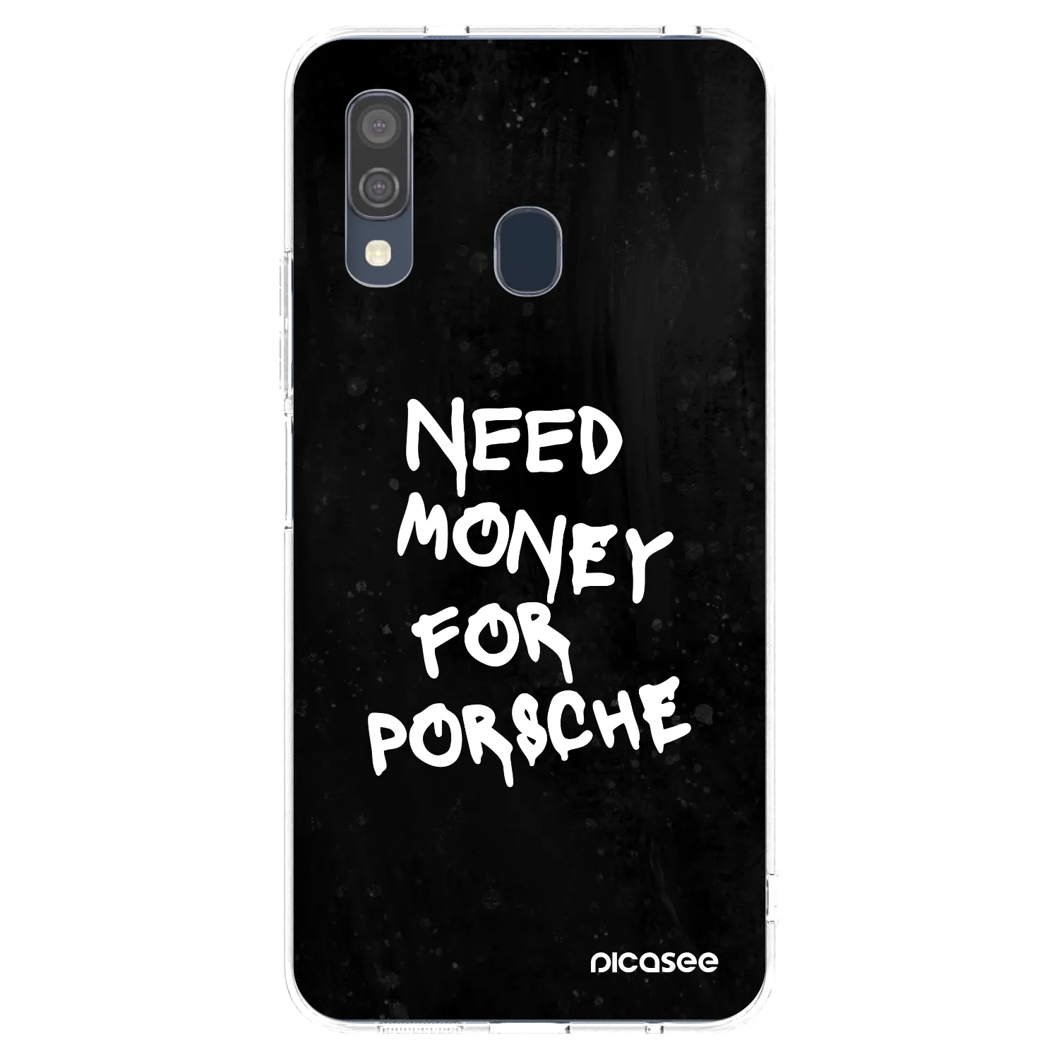Picasee Samsung Galaxy A40 A405F Hülle - Transparentes Silikon - Black Dollar