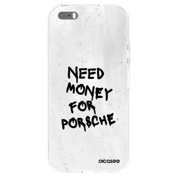 Picasee Apple iPhone 5/5S/SE Hülle - Transparentes Silikon - White Dollar