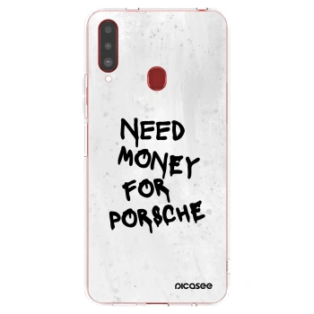 Picasee Samsung Galaxy A20s Hülle - Transparentes Silikon - White Dollar