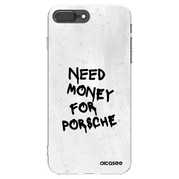 Picasee Apple iPhone 8 Plus Hülle - Transparentes Silikon - White Dollar