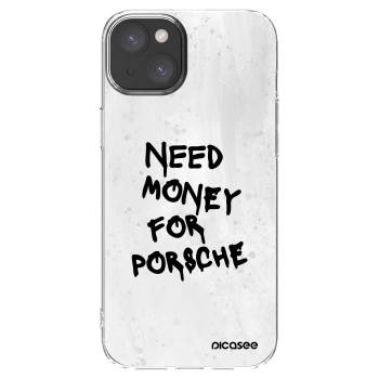 Picasee Apple iPhone 15 Plus Hülle - Transparentes Silikon - White Dollar