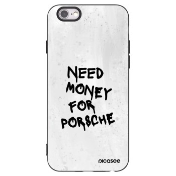 Picasee Apple iPhone 6/6S Hülle - Schwarzes Silikon - White Dollar