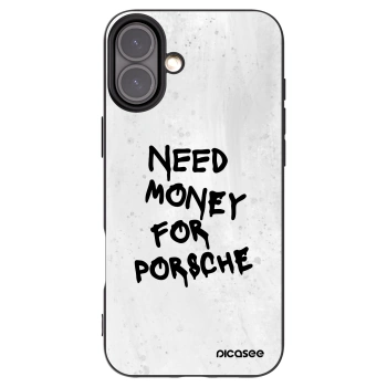 Picasee Apple iPhone 16 Plus Hülle - Schwarzes Silikon - White Dollar