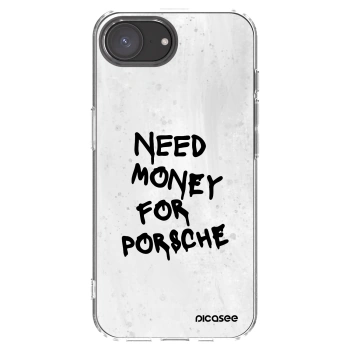 Picasee Apple iPhone 16e Hülle - Transparentes Silikon - White Dollar
