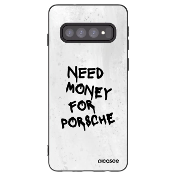 Picasee Samsung Galaxy S10 G973 Hülle - Schwarzes Silikon - White Dollar