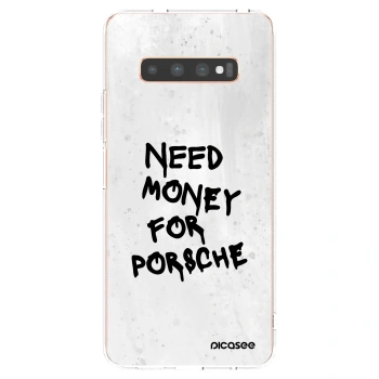 Picasee Samsung Galaxy S10 Plus G975 Hülle - Transparentes Silikon - White Dollar