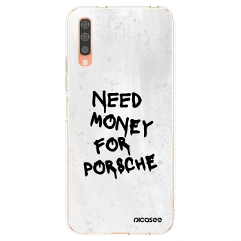 Picasee Samsung Galaxy A70 A705F Hülle - Transparentes Silikon - White Dollar
