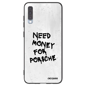 Picasee Samsung Galaxy A70 A705F Hülle - Schwarzes Silikon - White Dollar