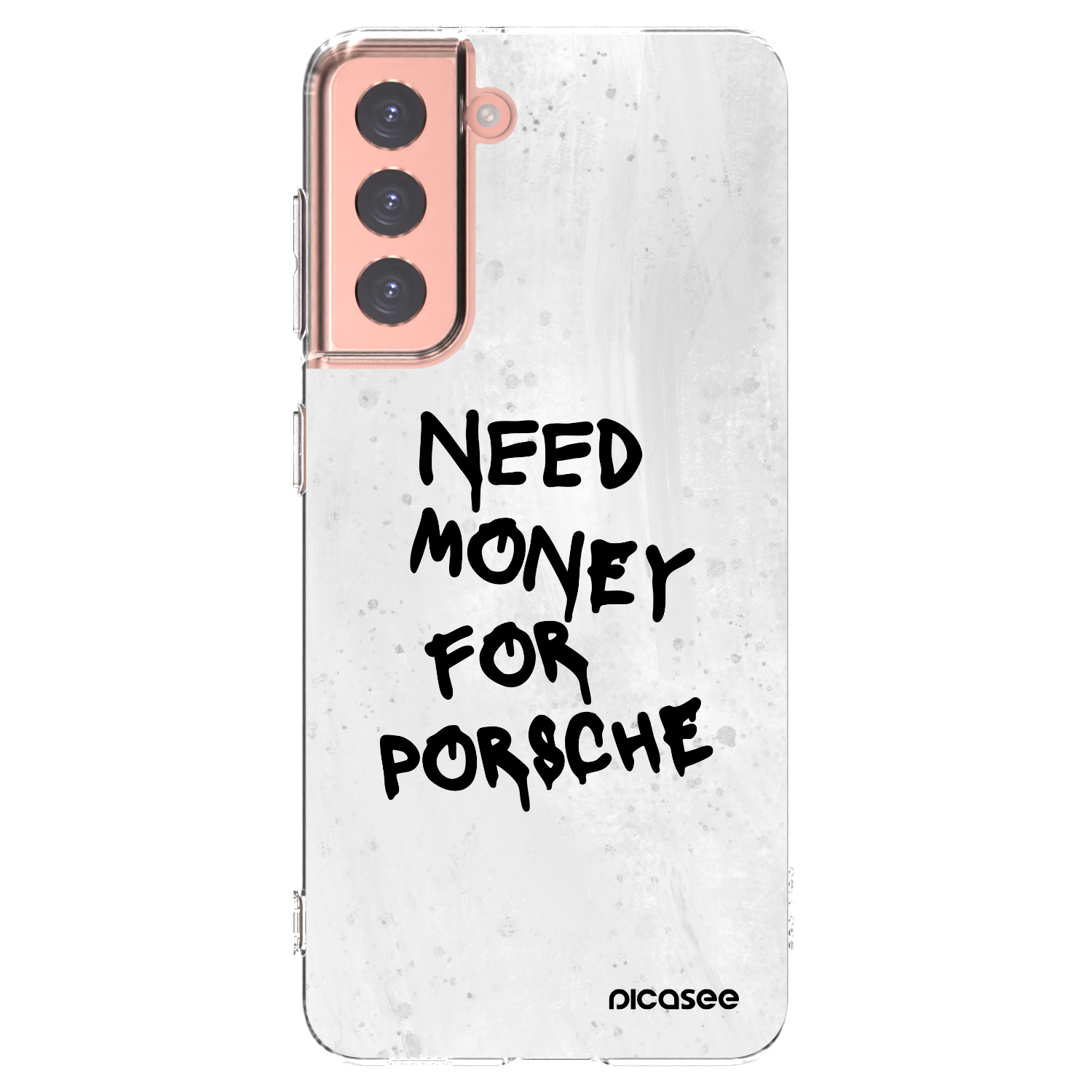 Picasee Samsung Galaxy S21 5G G991B Hülle - Transparentes Silikon - White Dollar