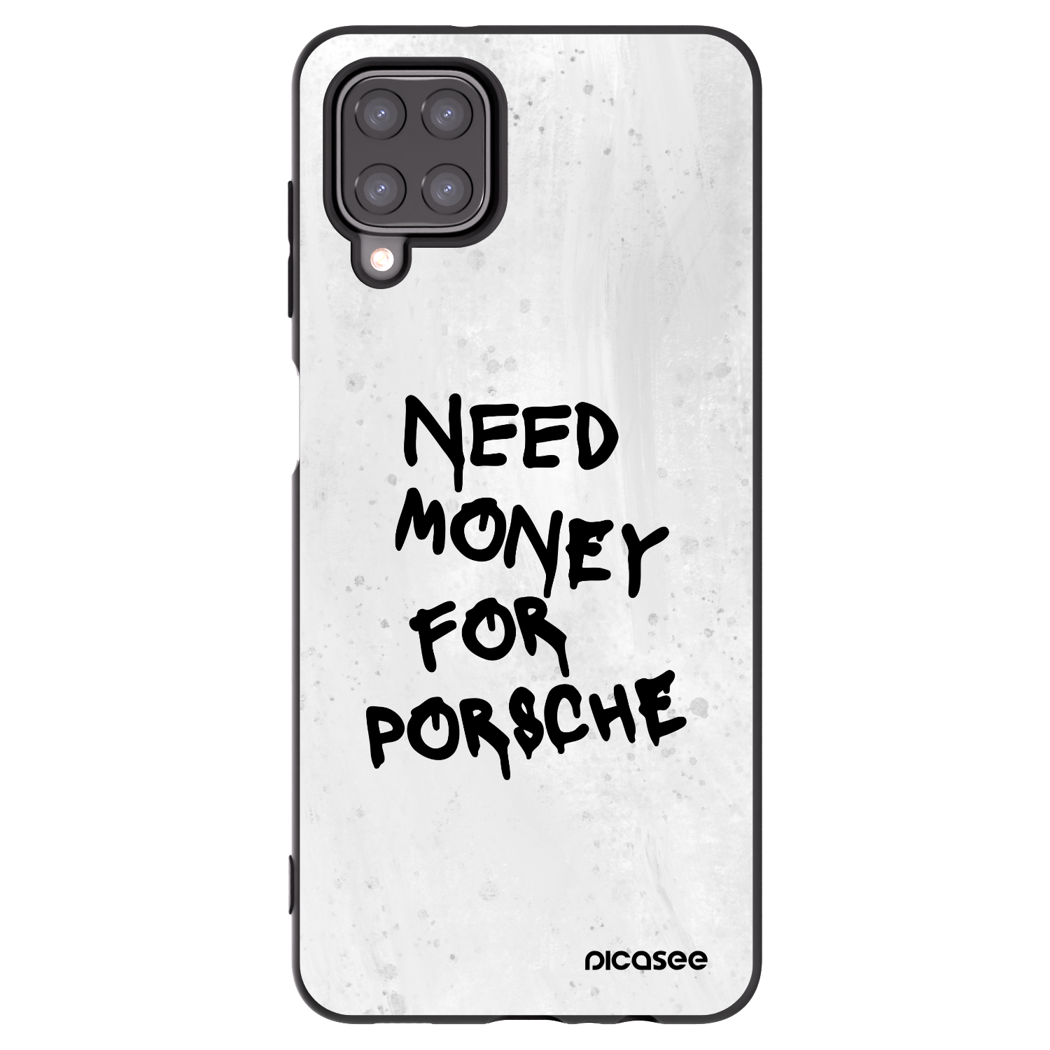 Picasee Samsung Galaxy A12 A125F Hülle - Schwarzes Silikon - White Dollar