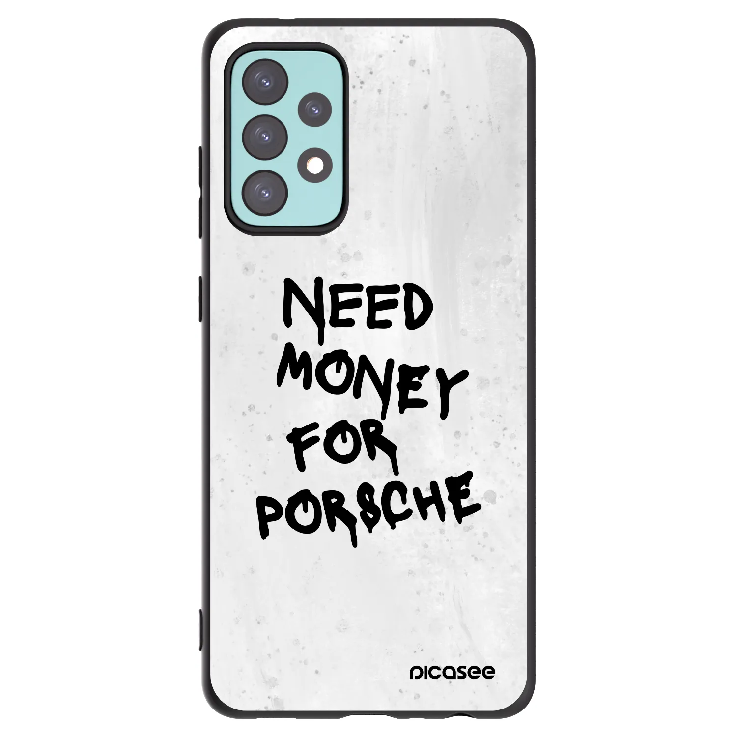 Picasee Samsung Galaxy A72 A725F Hülle - Schwarzes Silikon - White Dollar