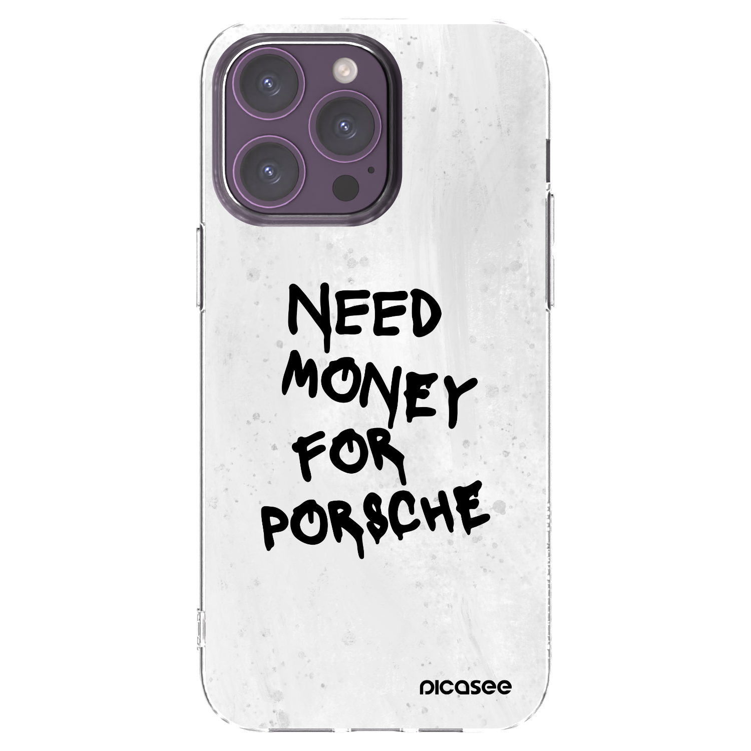 Picasee Apple iPhone 14 Pro Max Hülle - Transparentes Silikon - White Dollar