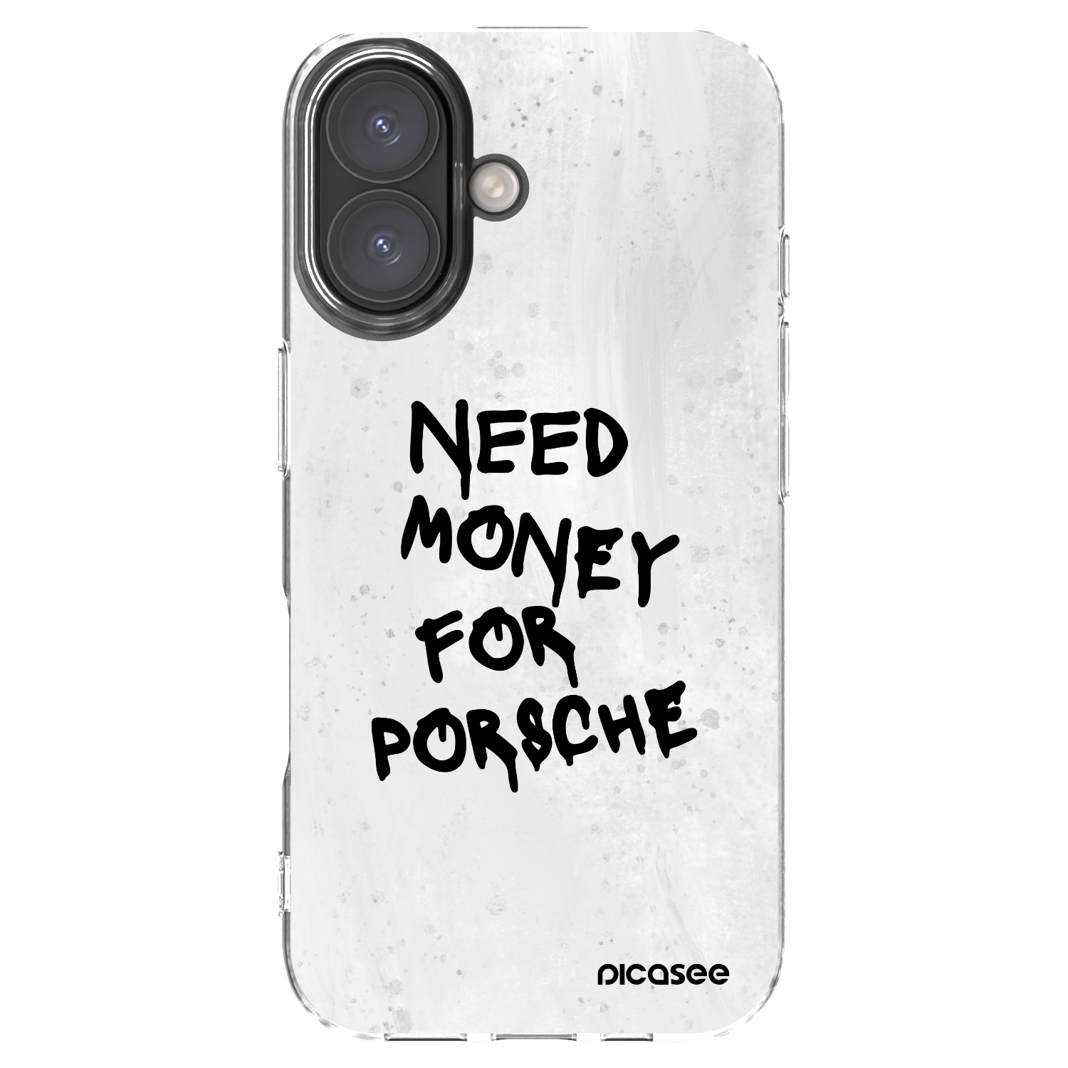 Picasee Apple iPhone 16 Hülle - Transparentes Silikon - White Dollar