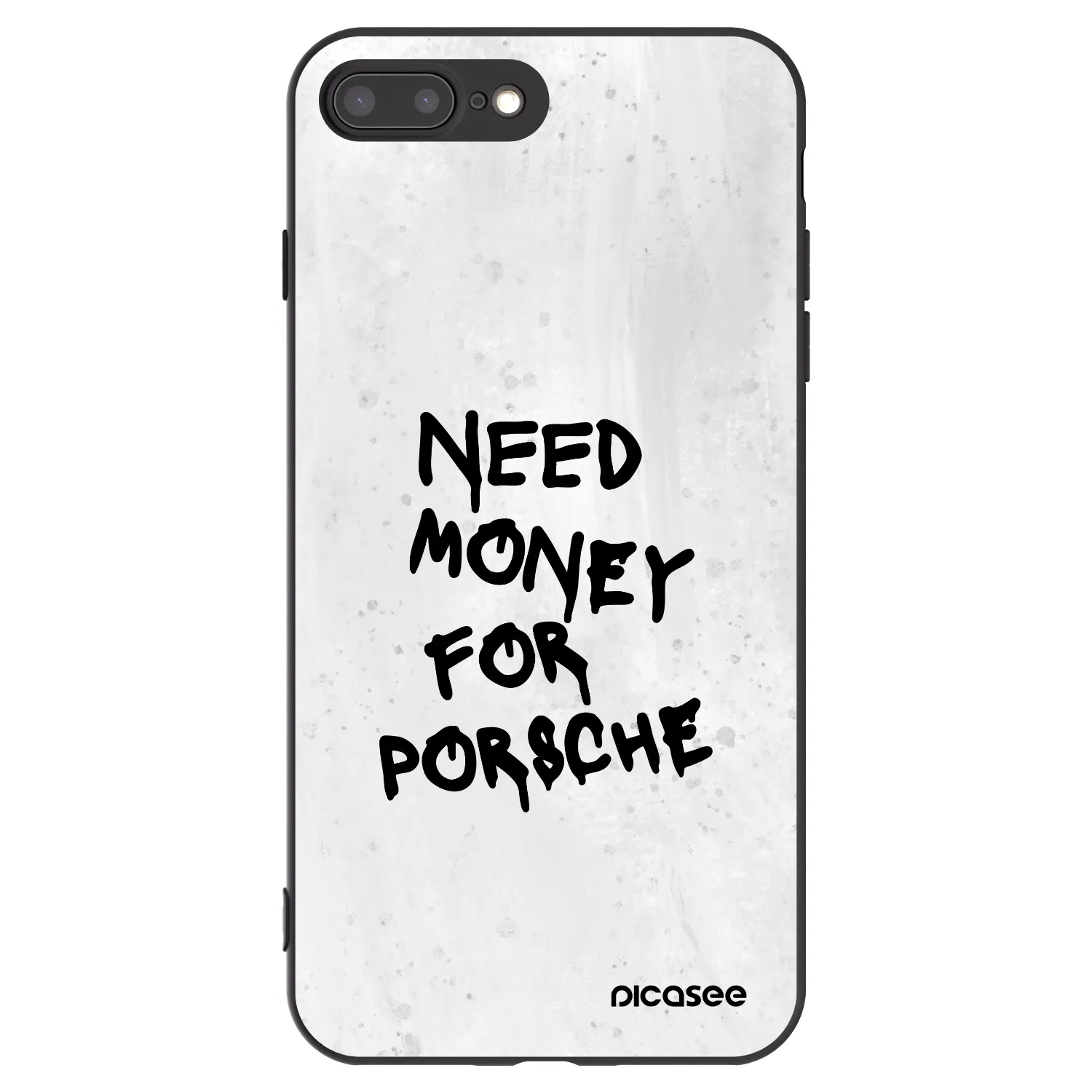Picasee Apple iPhone 7 Plus Hülle - Schwarzes Silikon - White Dollar
