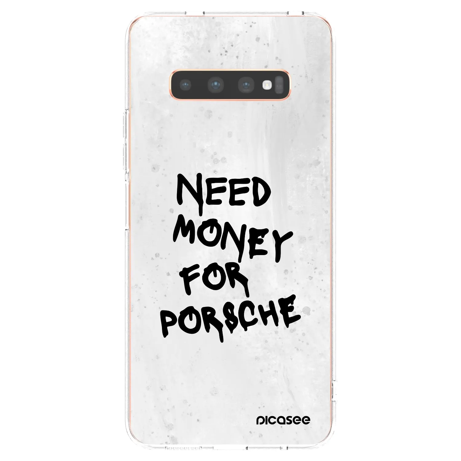 Picasee Samsung Galaxy S10 Plus G975 Hülle - Transparentes Silikon - White Dollar