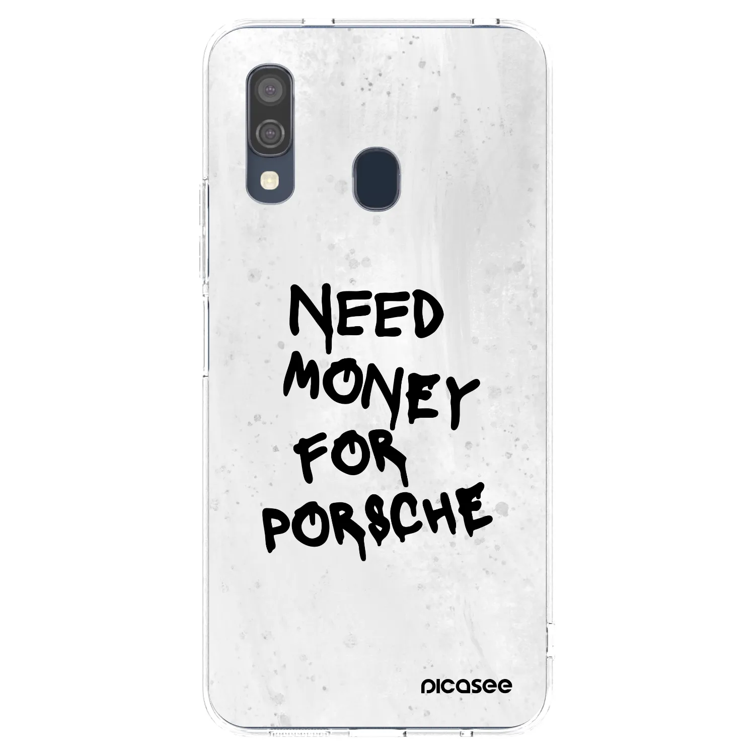 Picasee Samsung Galaxy A40 A405F Hülle - Transparentes Silikon - White Dollar