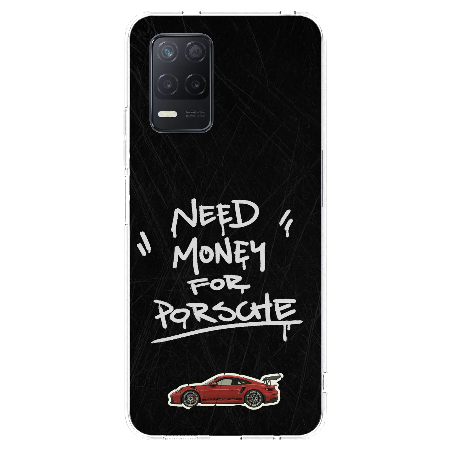 Picasee Realme 8 5G Hülle - Transparentes Silikon - Dark Racer