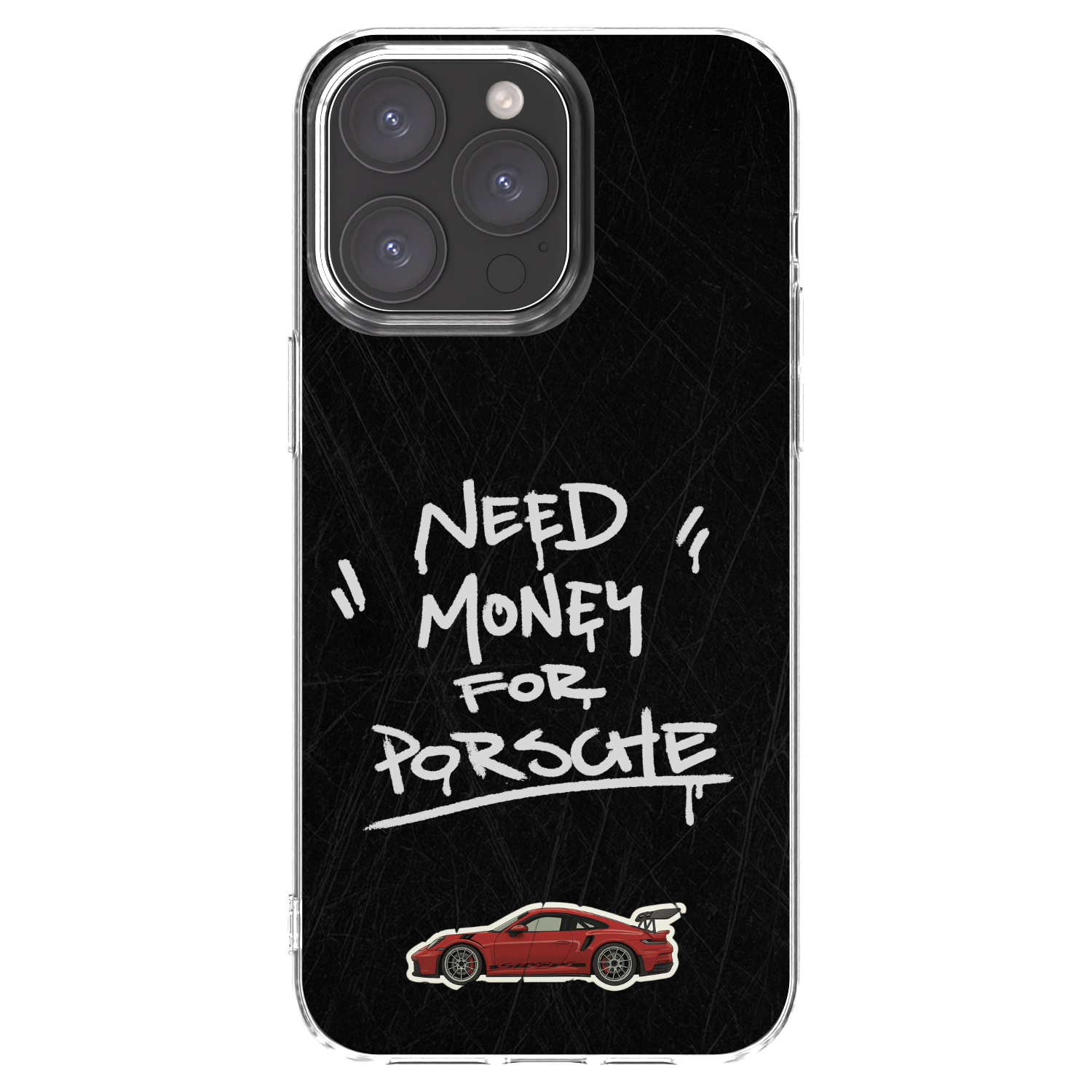 Picasee Apple iPhone 15 Pro Max Hülle - Transparentes Silikon - Dark Racer