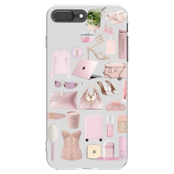 Picasee Apple iPhone 7 Plus Hülle - Transparentes Silikon - Glam Babe