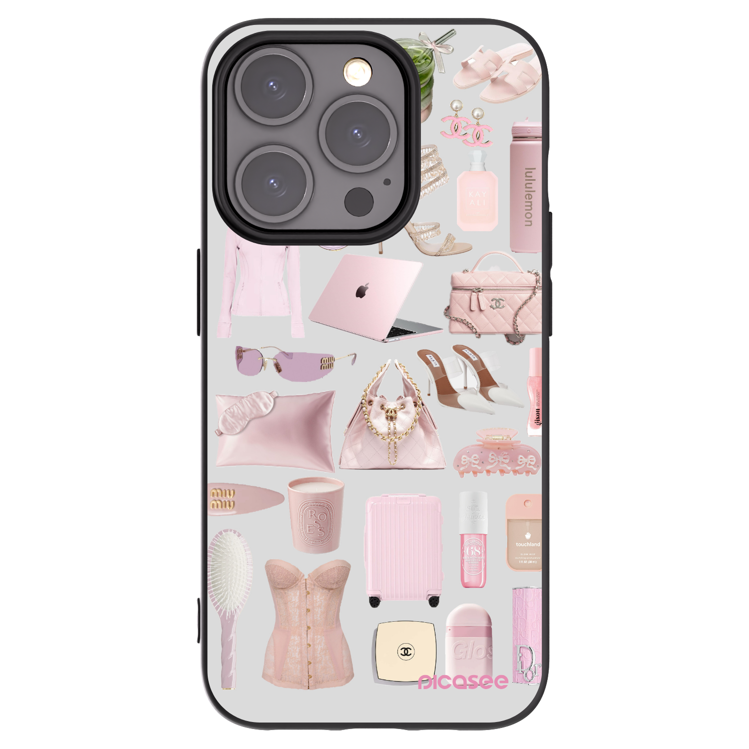 Picasee Apple iPhone 15 Pro Hülle - Schwarzes Silikon - Glam Babe