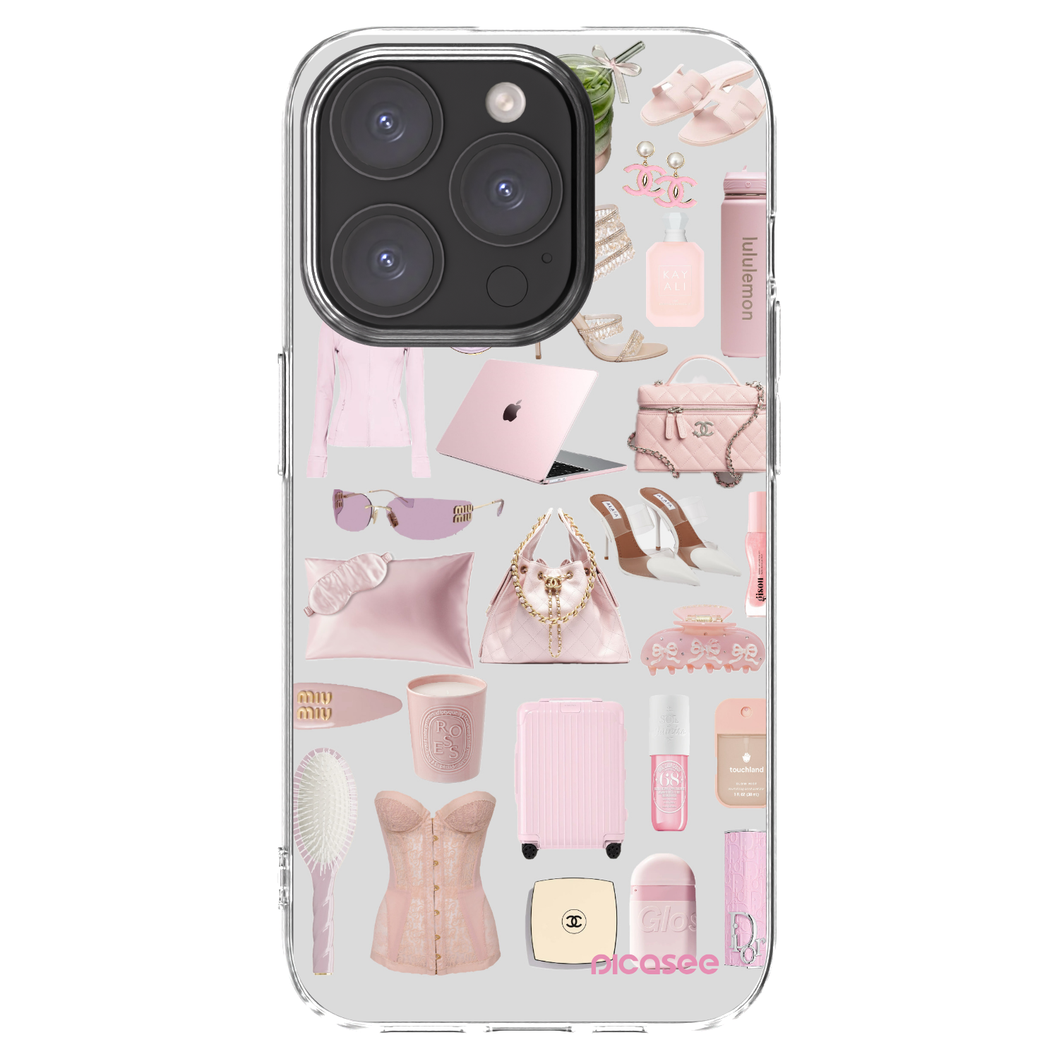 Picasee Apple iPhone 15 Pro Hülle - Transparentes Silikon - Glam Babe