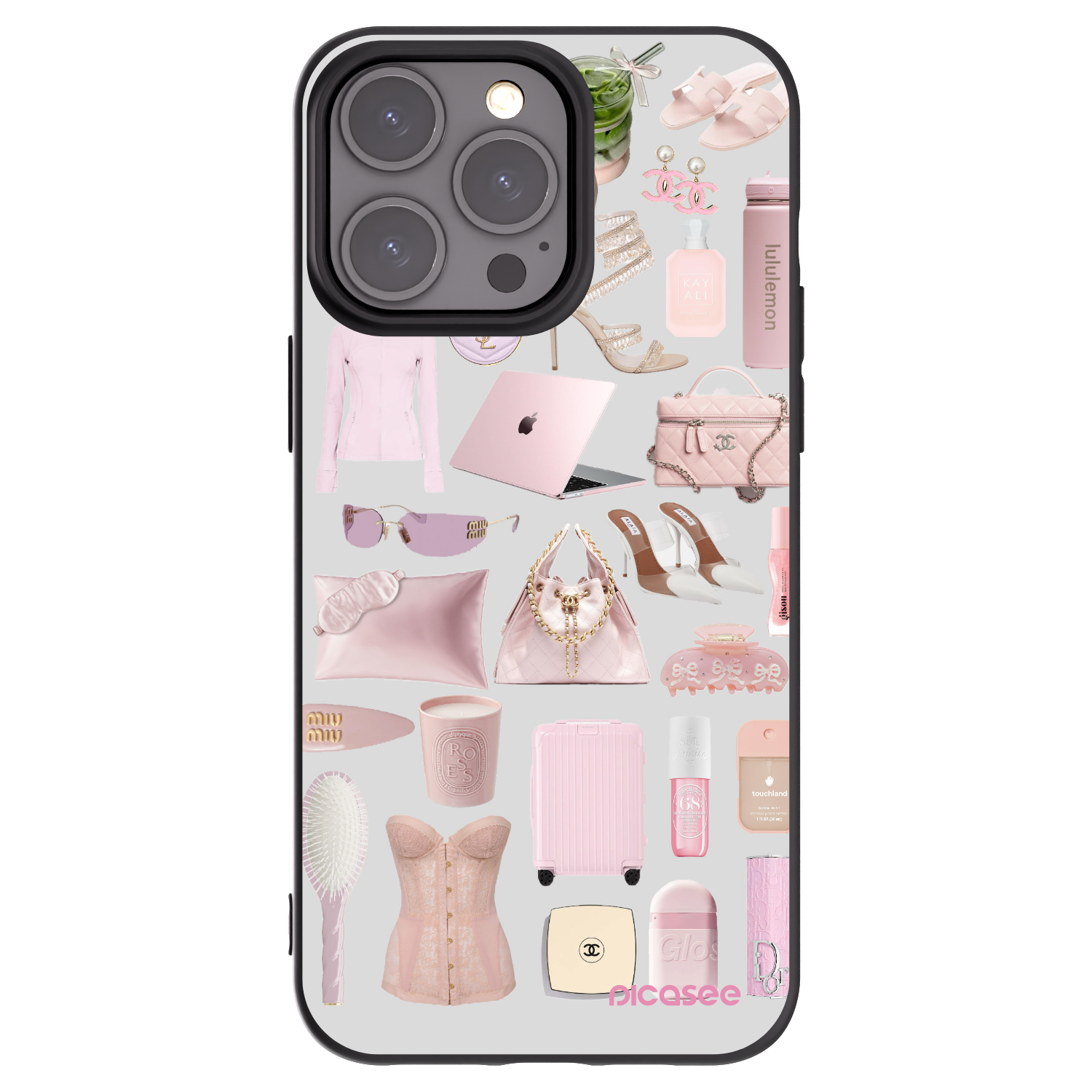 Picasee Apple iPhone 15 Pro Max Hülle - Schwarzes Silikon - Glam Babe