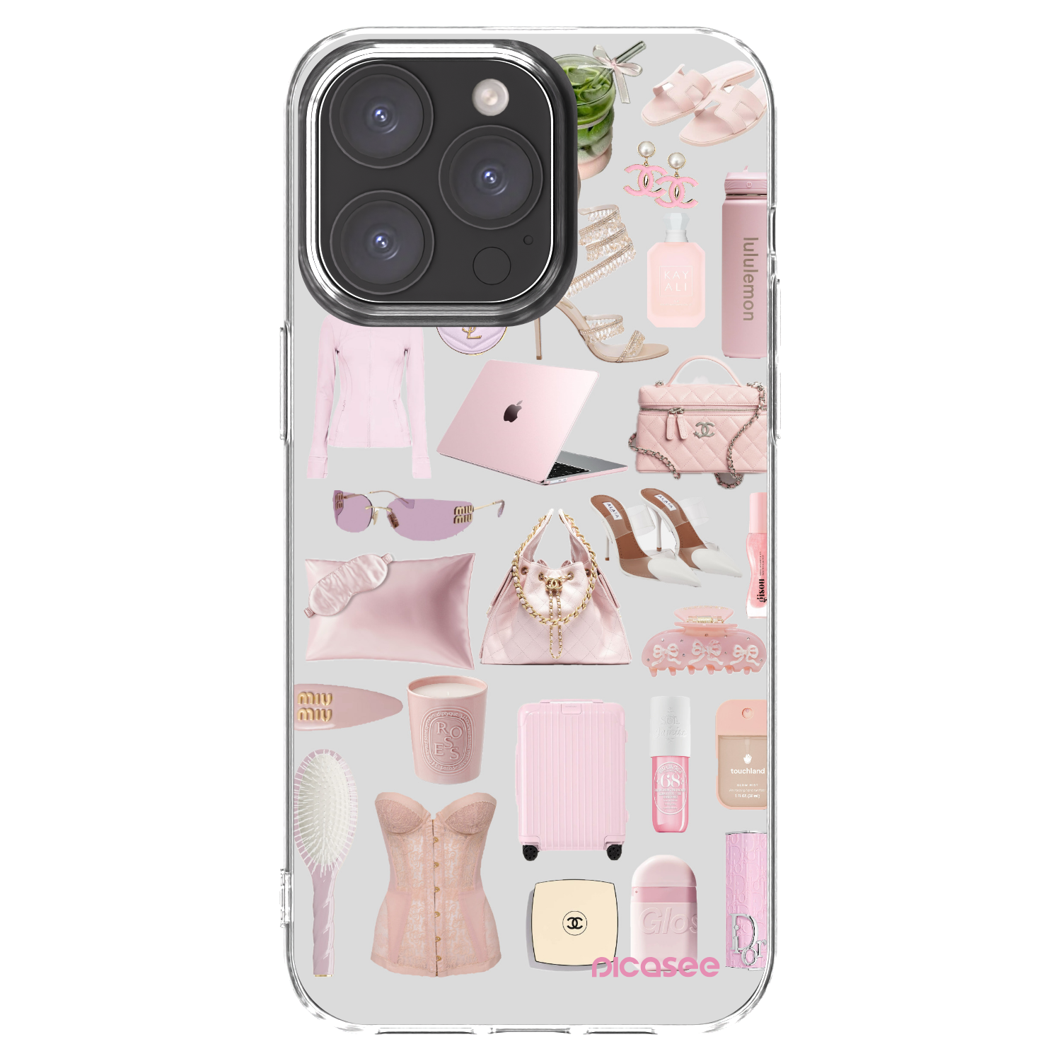 Picasee Apple iPhone 15 Pro Max Hülle - Transparentes Silikon - Glam Babe