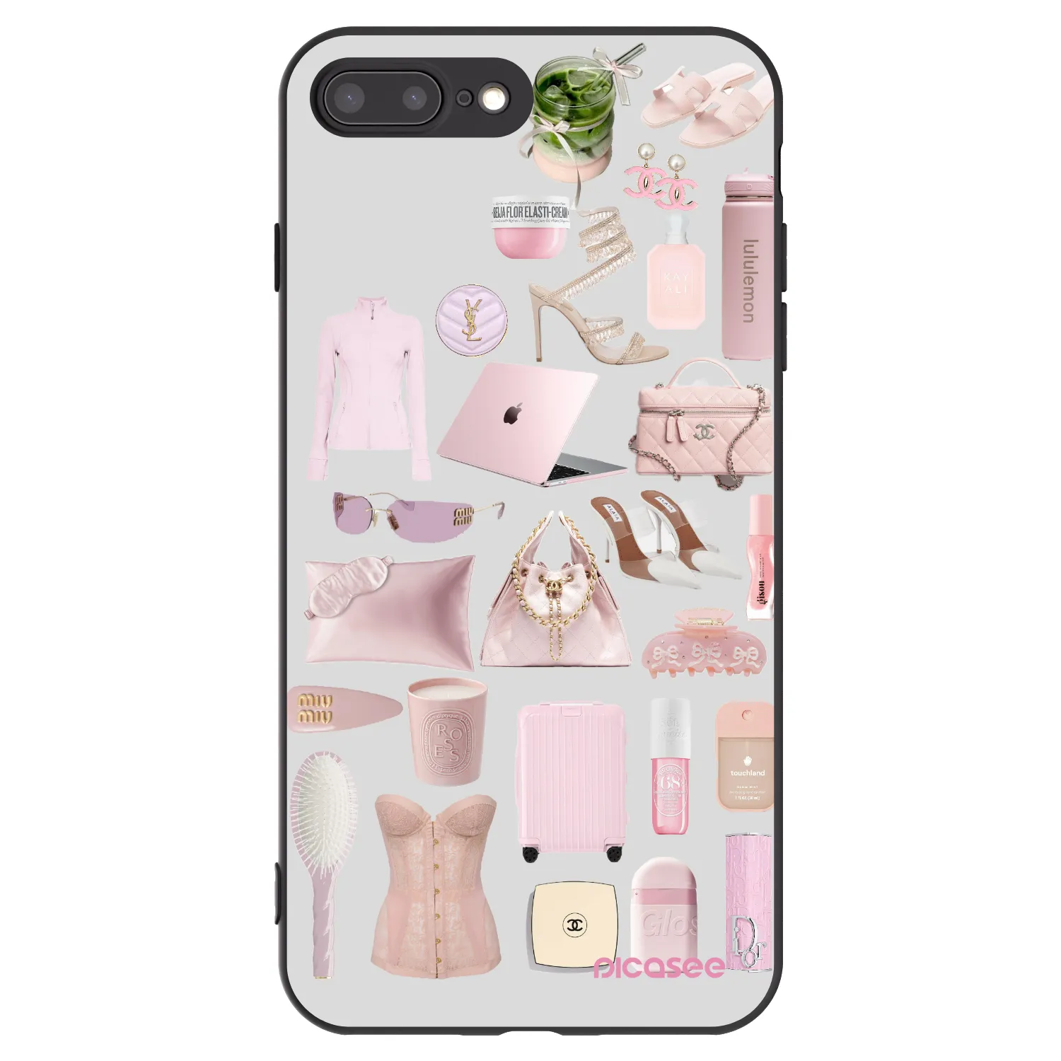 Picasee Apple iPhone 7 Plus Hülle - Schwarzes Silikon - Glam Babe