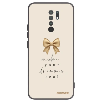 Picasee Xiaomi Redmi 9 Hülle - Schwarzes Silikon - Golden Dream