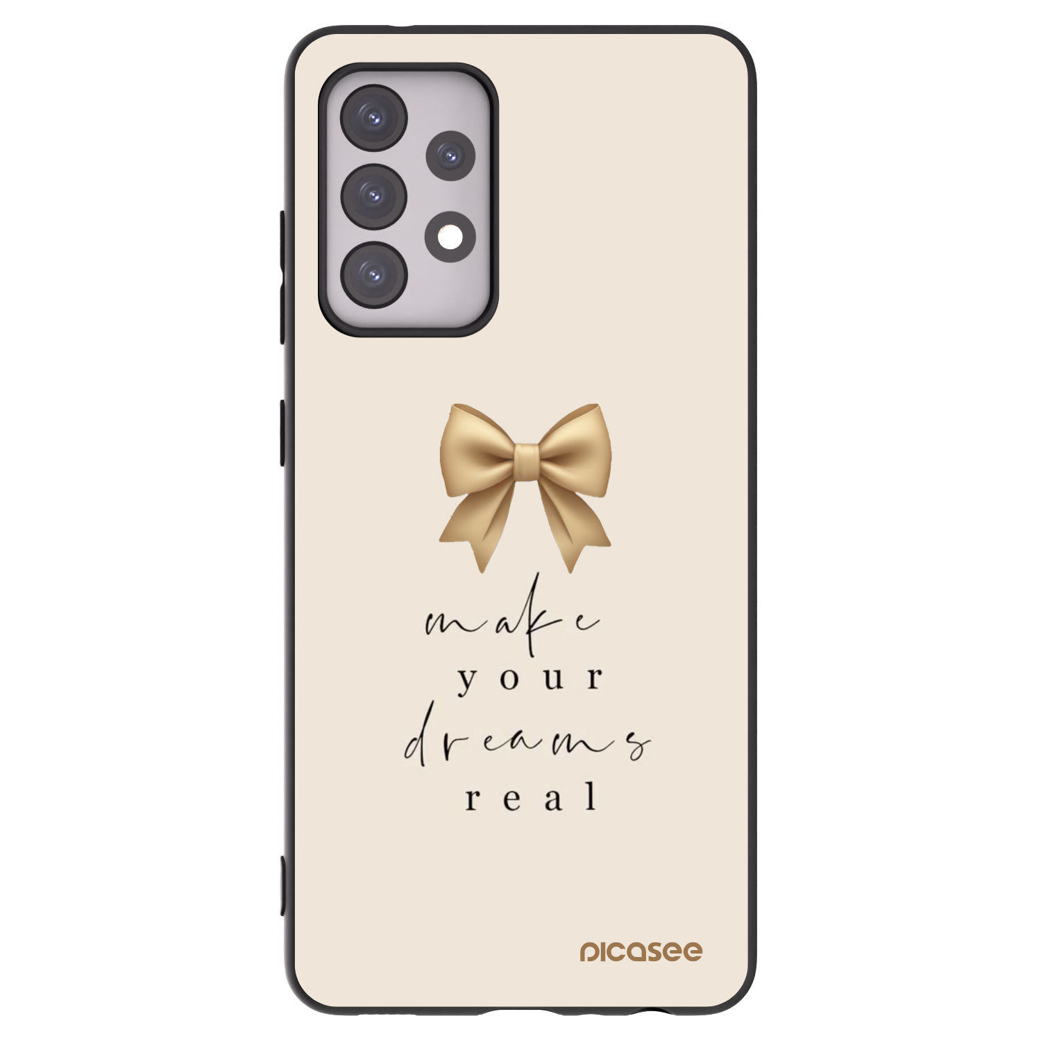 Picasee Samsung Galaxy A52 5G A525F Hülle - Schwarzes Silikon - Golden Dream