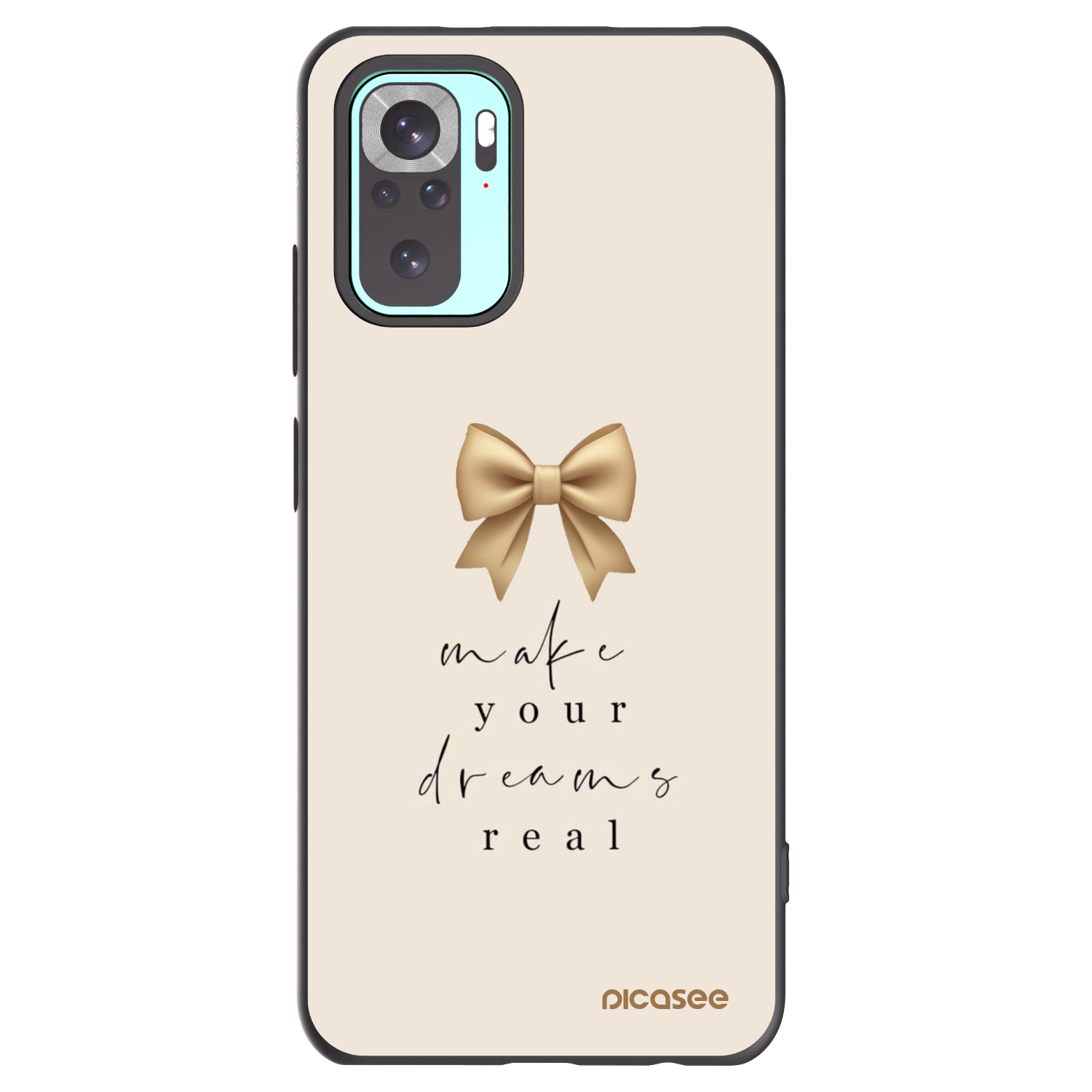 Picasee Xiaomi Redmi Note 10 Pro Hülle - Schwarzes Silikon - Golden Dream