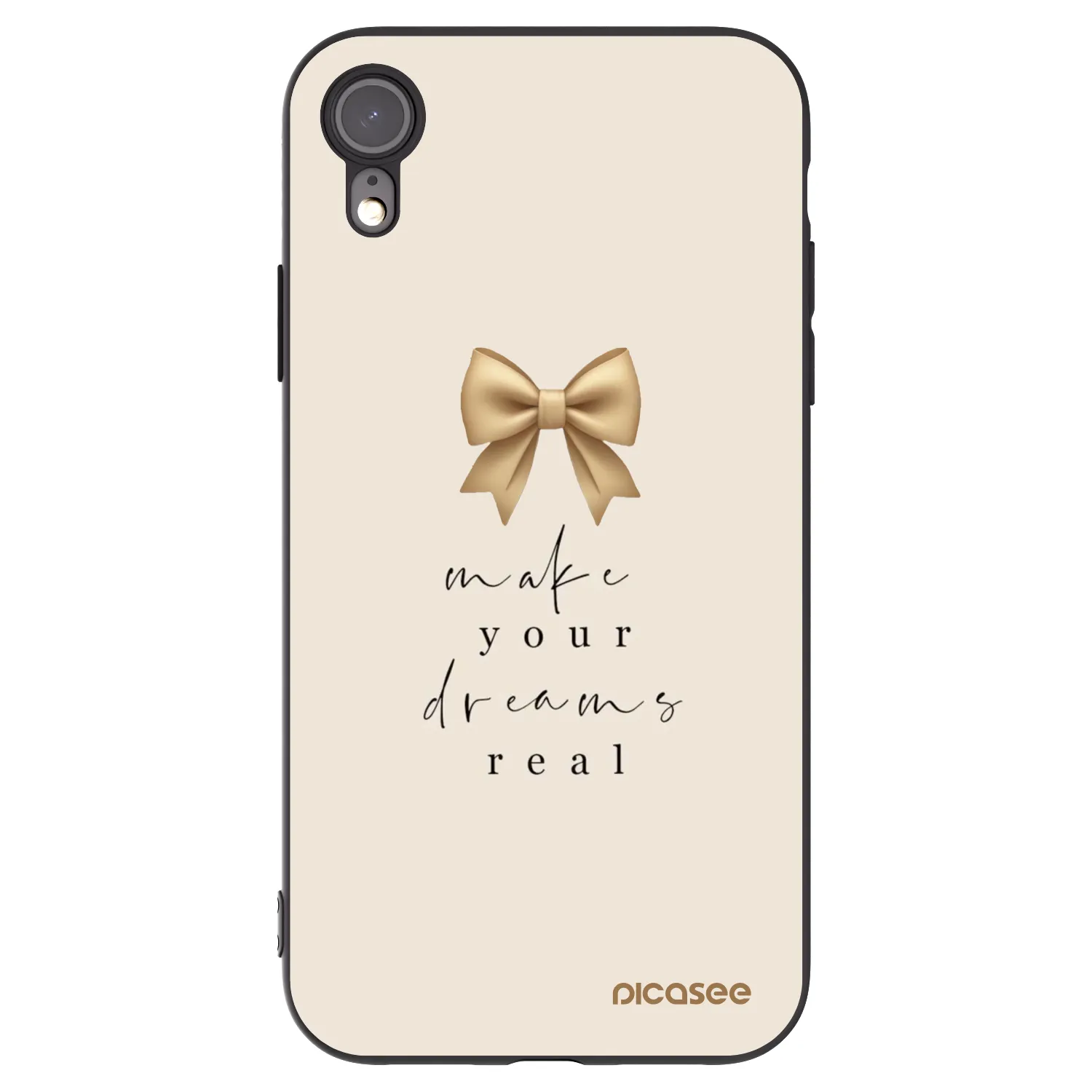 Picasee Apple iPhone XR Hülle - Schwarzes Silikon - Golden Dream