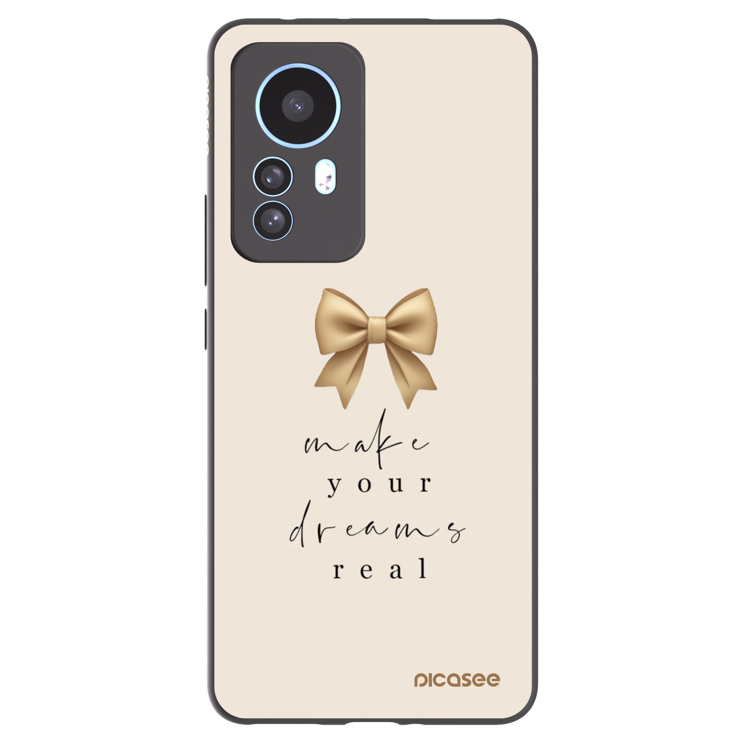 Picasee Xiaomi 12T Pro Hülle - Schwarzes Silikon - Golden Dream