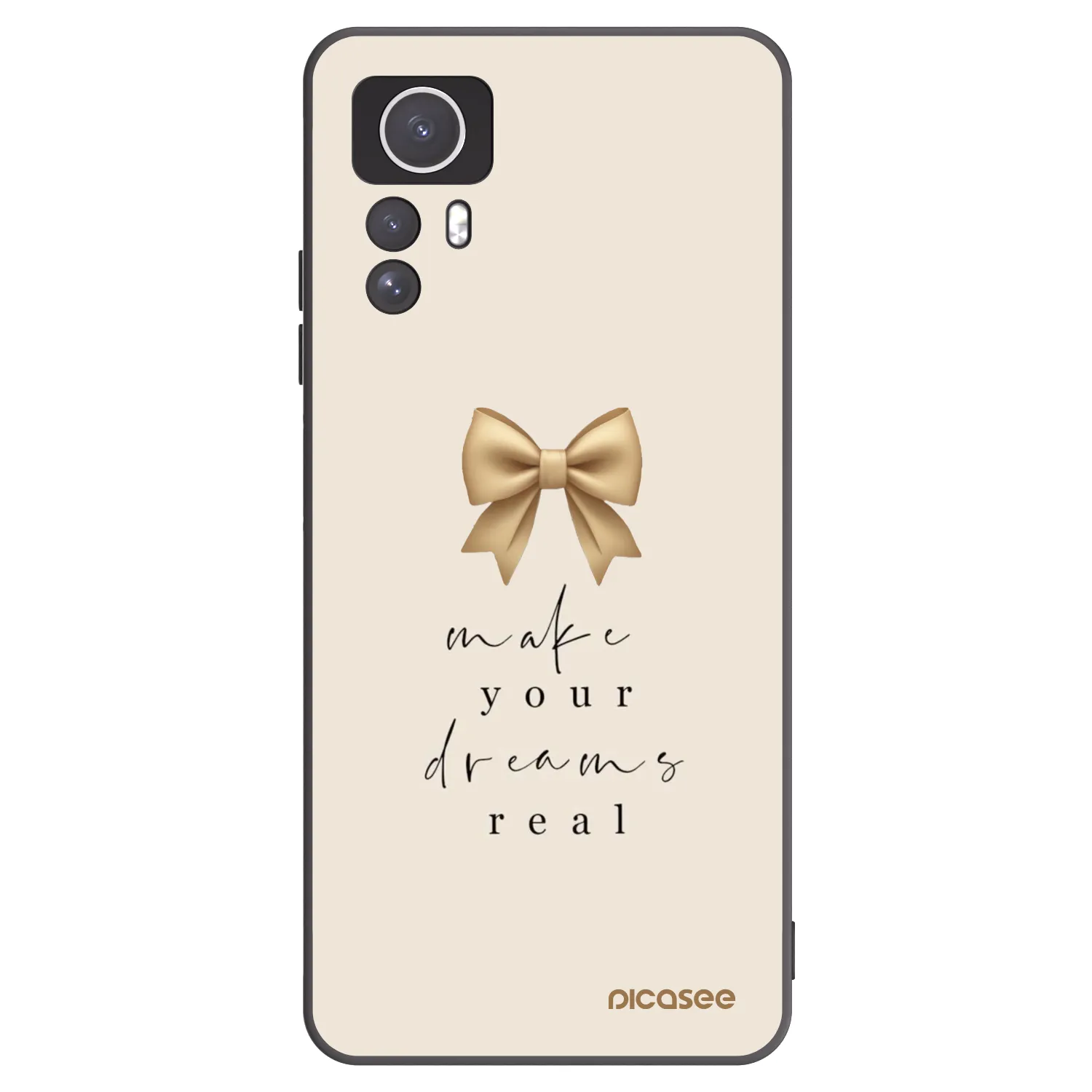 Picasee Xiaomi Redmi Note 12S Hülle - Schwarzes Silikon - Golden Dream